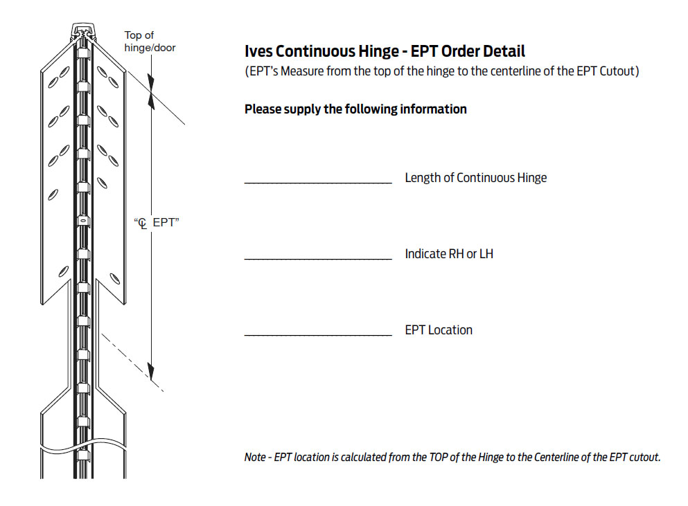 IVES 700US32D120EPT 120" Full Mortise Pin and Barrel Continuous