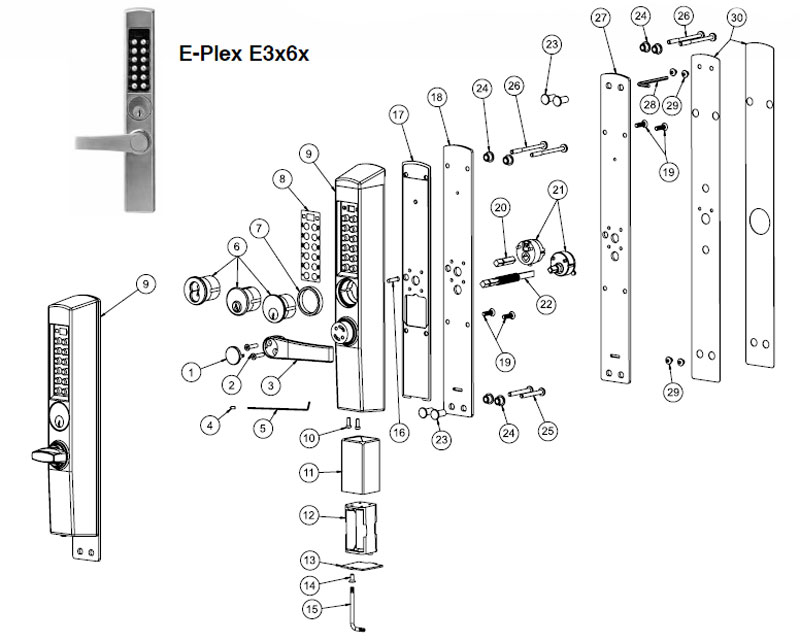 KABA 7533174401 E-Plex 3000Series - Lever Kit - Dark Bronze